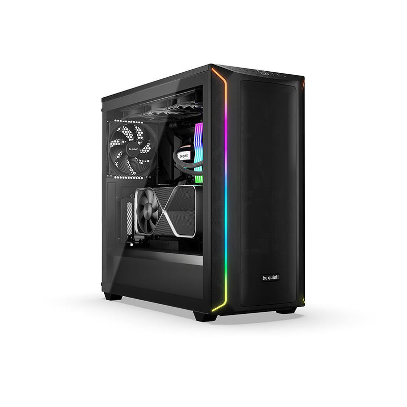 be quiet! Shadow Base 800 Case, DX,ARGB, Black, Mid Tower with Tempered Glass Window, 3x 140mm Fans, USB 3.2 Gen2,E-ATX/ATX/mATX/mITX