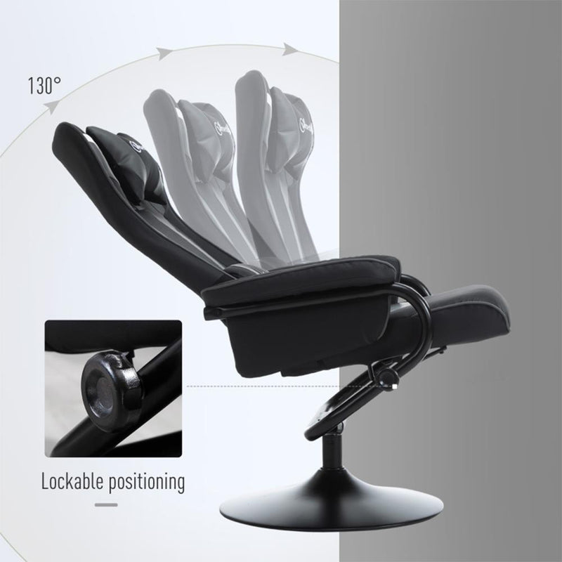 Vinsetto Gaming Chair and Footrest Set - Black/Grey