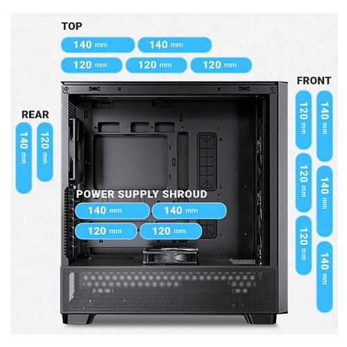 Antec FLUX Mid Tower PC Case - Black/Wood