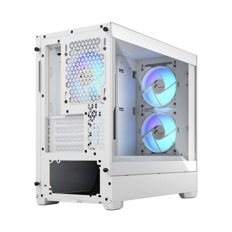 Fractal Design Pop Mini Air RGB (White TG) Gaming Case w/ Clear Glass Window, Micro ATX, Hexagonal Mesh Front, 3 RGB Fans & ARGB Controller