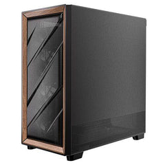 Antec FLUX Mid Tower PC Case - Black/Wood