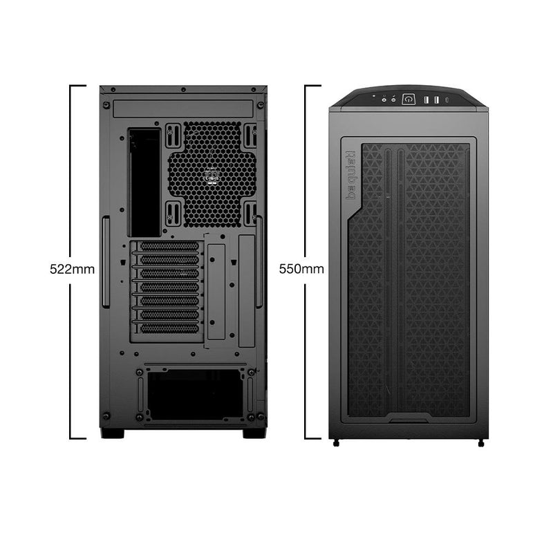 be quiet! Shadow Base 800 Case, DX,ARGB, Black, Mid Tower with Tempered Glass Window, 3x 140mm Fans, USB 3.2 Gen2,E-ATX/ATX/mATX/mITX