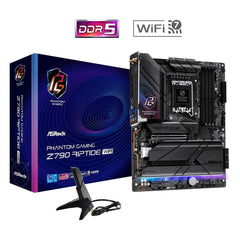 ASRock Z790 RIPTIDE WIFI Motherboard, Intel Socket LGA1700, Supports 14th, 13th & 12th Gen, 1x PCIe 5.0 x16, 1x PCIe 4.0 x16, PCIe 3.0 x1, ATX, USB 3.2 Gen2x2, Killer 2.5G LAN, Hyper M.2 PCIe Gen4 x 8 & SATA3, 802.11be WiFi 7 + Bluetooth