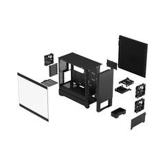 Fractal Design Pop Silent (Black TG) Gaming Case w/ Clear Glass Window, ATX, Sound-Damping Steel & Foam, 3 Fans