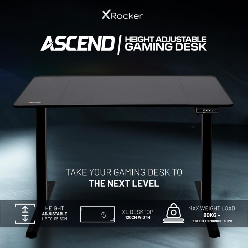 X Rocker Ascend Height Adjustable Desk - Black