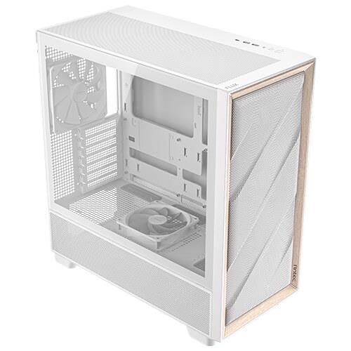 Antec FLUX Mid Tower PC Case - White/Wood