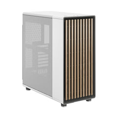 Fractal Design North Chalk White (White Solid) Case, ATX, Fine Mesh Side, 2 Fans, USB-C, Oak Front