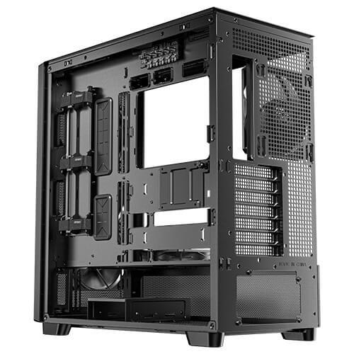 Antec FLUX Mid Tower PC Case - Black/Wood