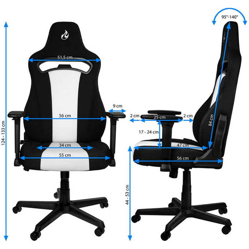 Nitro Concepts E250 Gaming Chair - Black/White