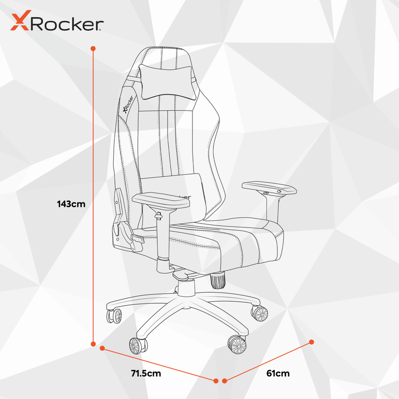 X Rocker | ONYX Office Gaming Chair - Powder/Slate Grey