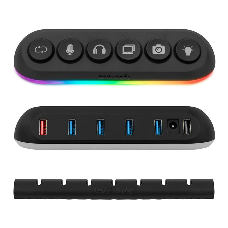 Streamplify HUB DECK 5 RGB USB Hub 5-port USB Hub with Power Charging