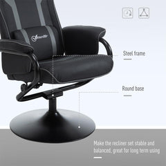 Vinsetto Gaming Chair and Footrest Set - Black/Grey