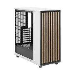 Fractal Design North Chalk White (TG Clear) Case w/ Clear Glass Window, ATX, 2 Fans, USB-C, Oak Front