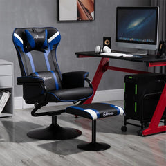 Vinsetto Gaming Chair and Footrest Set - Black/Blue