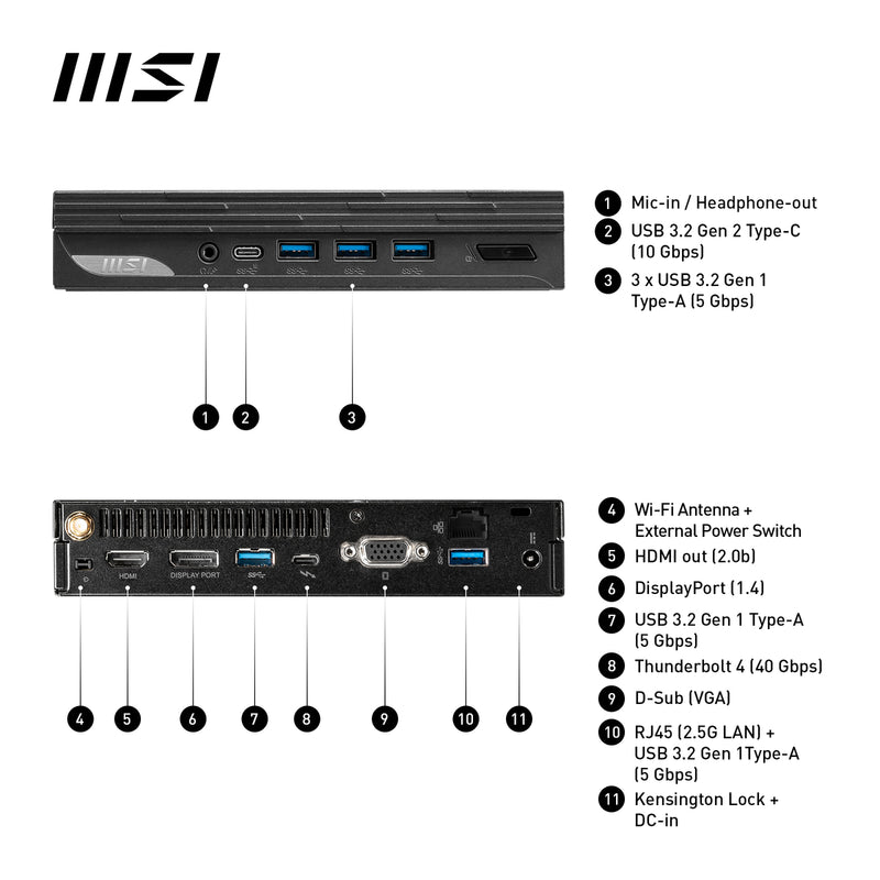 MSI Pro DP10 13M, Intel Core i5 1340P - Mini PC (Barebone)