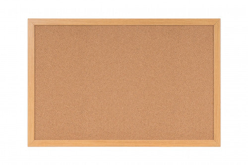 Bi-Office Earth-It Cork Noticeboard Oak Wood Frame 900x600mm DD