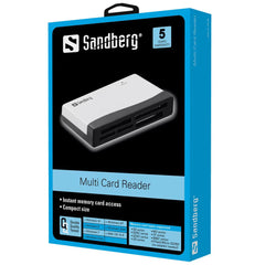 Sandberg (133-46) External Multi Card Reader, USB Powered, Black & White, 5 Year Warranty