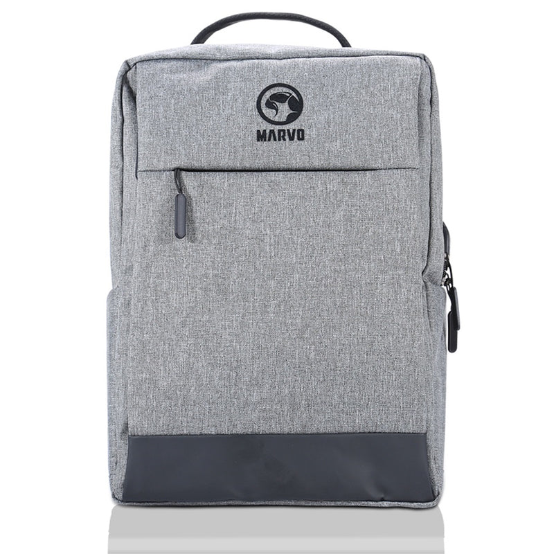 Marvo Laptop 15.6" Backpack with USB Charging Port - Grey