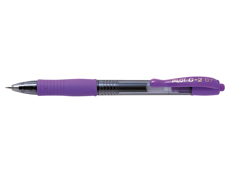 Pilot G-207 Retractable Gel Rollerball Pen 0.7mm Tip 0.39mm Line Violet (Pack 12)