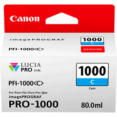 Canon PFI1000C Cyan Standard Capacity Ink Cartridge 80ml - 0547C001