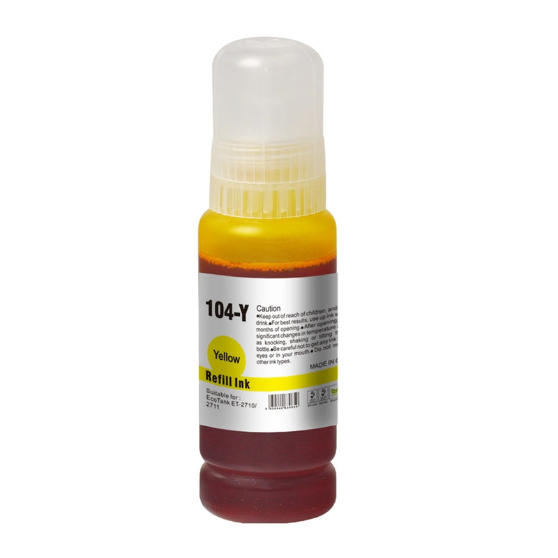 InkLab 104 Epson Compatible EcoTank Yellow ink bottle