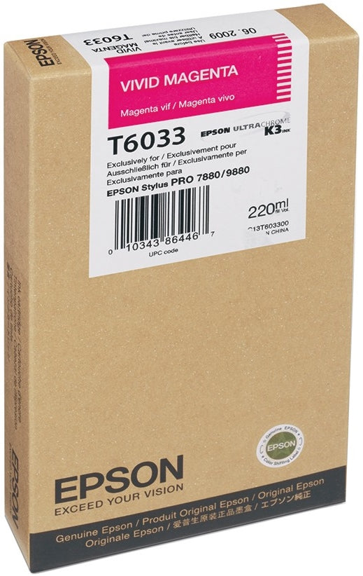 Epson T6033 Vivid Magenta Ink Cartridge 220ml - C13T603300