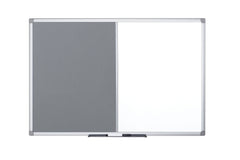 Bi-Office Maya Combination Board Grey Felt/Magnetic Whiteboard Aluminium Frame 1800x1200mm DD