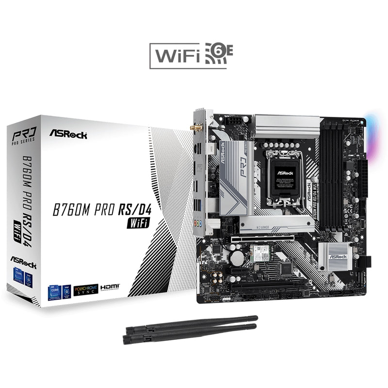 ASRock B760M PRO RS/D4 WIFI Motherboard, Intel Socket 1700