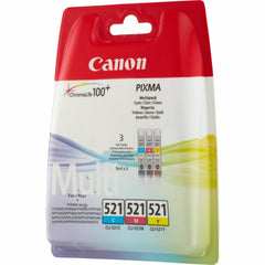 Canon CLI521CMY Cyan Magenta Yellow Standard Capacity Ink Cartridge 3 x 9ml Multipack - 2934B010