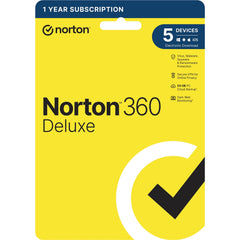 Norton 360 Deluxe, Antivirus Software for 5 Devices, 1-year Subscription