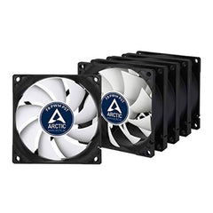 Arctic F8 8cm PWM PST Case Fans x5, Black & White, Fluid Dynamic, Value Pack (5 Fans)