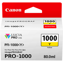 Canon PFI1000Y Yellow Standard Capacity Ink Cartridge 80ml - 0549C001