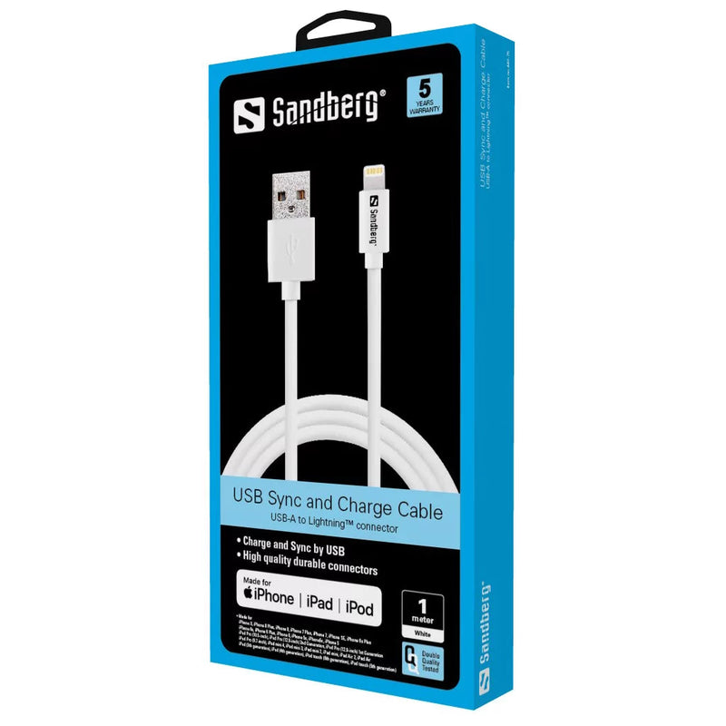 Sandberg (Apple Approved) Lightning Cable - 1 Metre