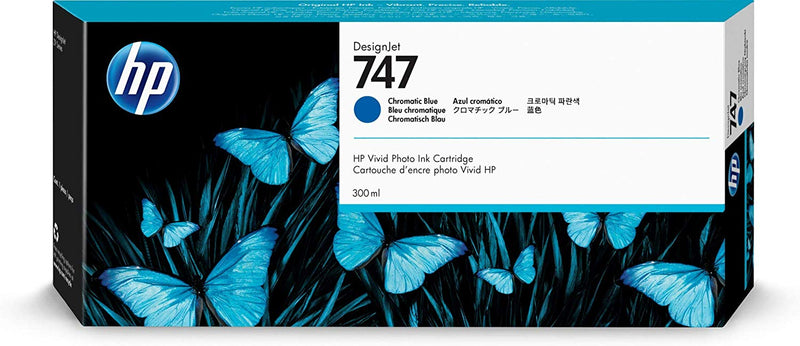 HP 747 Chromatic Blue Standard Capacity Ink Cartridge 300ml - P2V85A