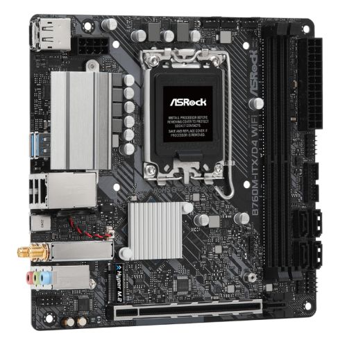 Asrock B760M-ITX/D4 WIFI, Intel B760, 1700, Mini ATX, 2 DDR4, HDMI, DP, Wi-Fi 6E, GB LAN, PCIe4, 1x M.2