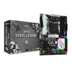 Asrock B450 STEEL LEGEND, AMD B450, AM4, ATX, 4 DDR4, HDMI, DP, XFire, Rock-Solid Durability, RGB Lighting, M.2