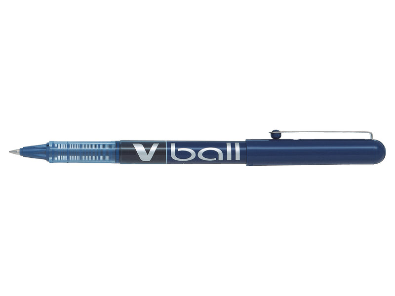 Pilot VBall Liquid Ink Rollerball Pen 0.5mm Tip 0.3mm Line Blue (Pack 12)