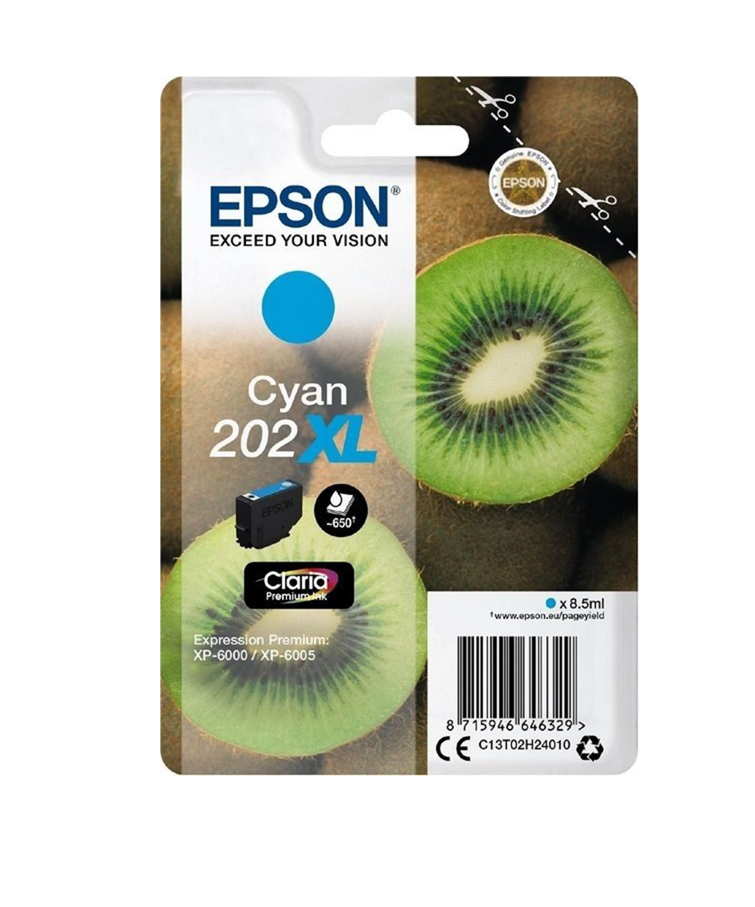 Epson 202XL Kiwi Cyan High Yield Ink Cartridge 8.5ml - C13T02H24010