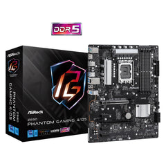 ASRock Z690 Phantom Gaming 4/D5 Motherboard, Intel Socket 1700, 12th Gen, DDR5, ATX, 9 Phase Dr.MOS Power Design, 1x PCIe 5.0 x16, 1x PCIe 4.0 x16, 2x PCIe Gen4 M.2, USB 3.2 Gen 2x2 Type-C, Intel Gigabit LAN, HDMI