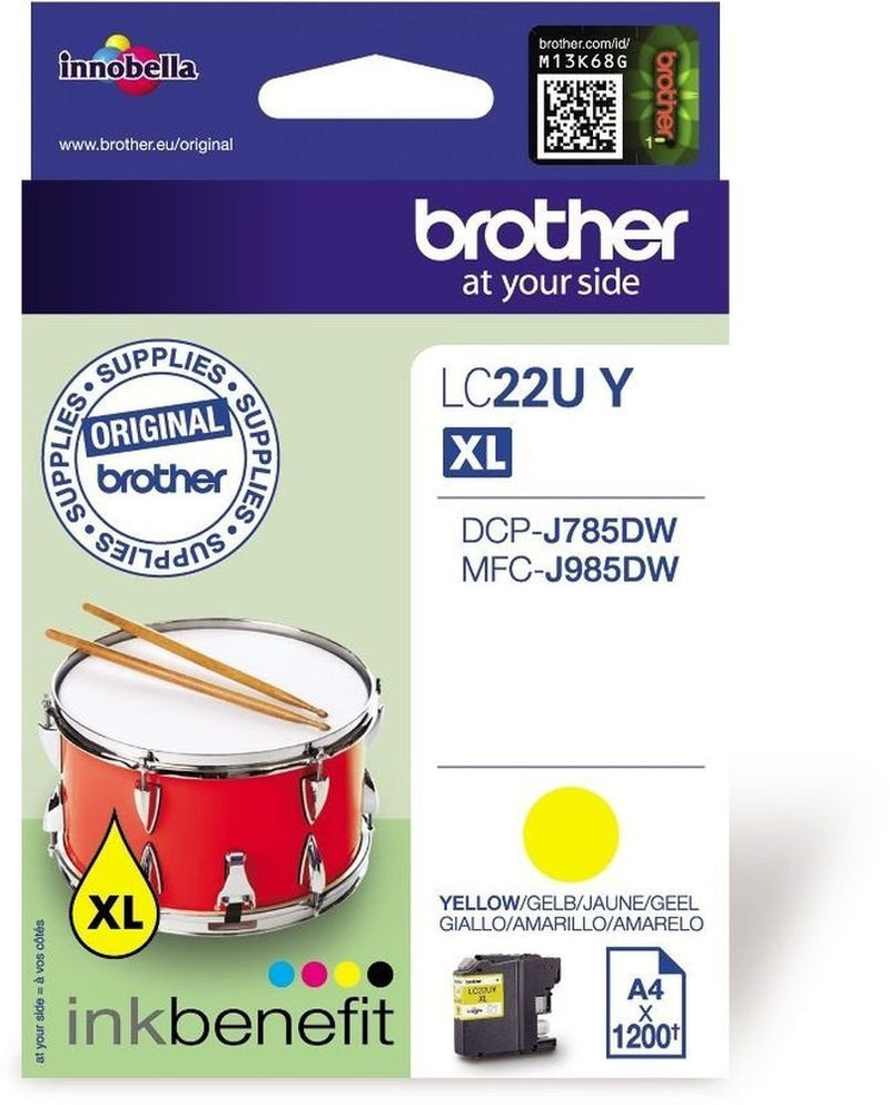 Brother Yellow Ink Cartridge 15ml - LC22UY