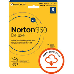 Norton 360 Deluxe, Antivirus Software for 5 Devices, 1-year Subscription - Electronic Email Code