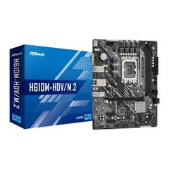 Asrock H610M-HDV/M.2, Intel H610, 1700, Micro ATX, 2 DDR4, VGA, HDMI, DP, PCIe4, 1x M.2