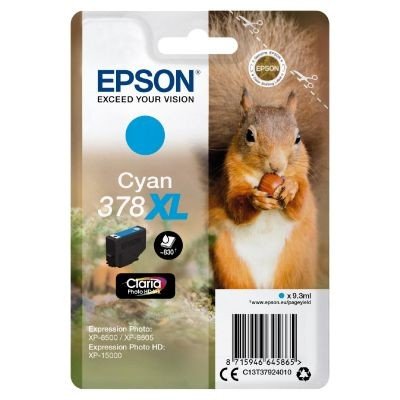 Epson 378XL Squirrel Cyan High Yield Ink Cartridge 9ml - C13T37924010