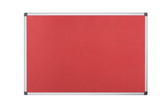 Bi-Office Maya Red Felt Noticeboard Aluminium Frame 600x450mm DD