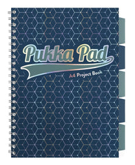 Pukka Pad Glee A4 Wirebound Polypropylene Cover Project Book Ruled 200 Pages Dark Blue (Pack 3)