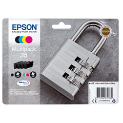 Epson 35 Padlock Black CMY Colour Standard Capacity Ink Cartridge 16ml 3 x 9ml Multipack - C13T35864010