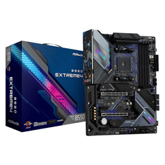 ASRock B550 Extreme4 DDR4 Motherboard, AMD Socket AM4, 1x PCIe 4.0 x16, 1x PCIe 3.0 x16, 2x PCIe 3.0 x1, M.2, ATX, 2x USB 3.2 Gen2 Rear Type A+C, Dragon 2.5G LAN, HDMI, 6x SATA3