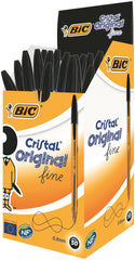 Bic Orange Ballpoint Pen 0.8mm Tip 0.30mm Line Black (Pack 50)