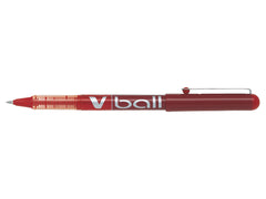 Pilot VBall Liquid Ink Rollerball Pen 0.5mm Tip 0.3mm Line Red (Pack 12)