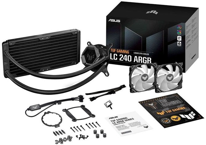 Asus TUF Gaming LC 240 ARGB Liquid CPU Cooler, 240mm Radiator, ARGB Pump Head, 2 x ARGB PWM Fans